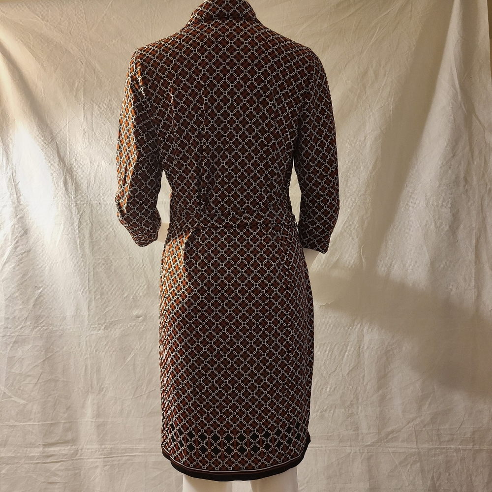 Max Studio Printed BlkCotta Ring chain Shirtdress - Picture 4 of 6